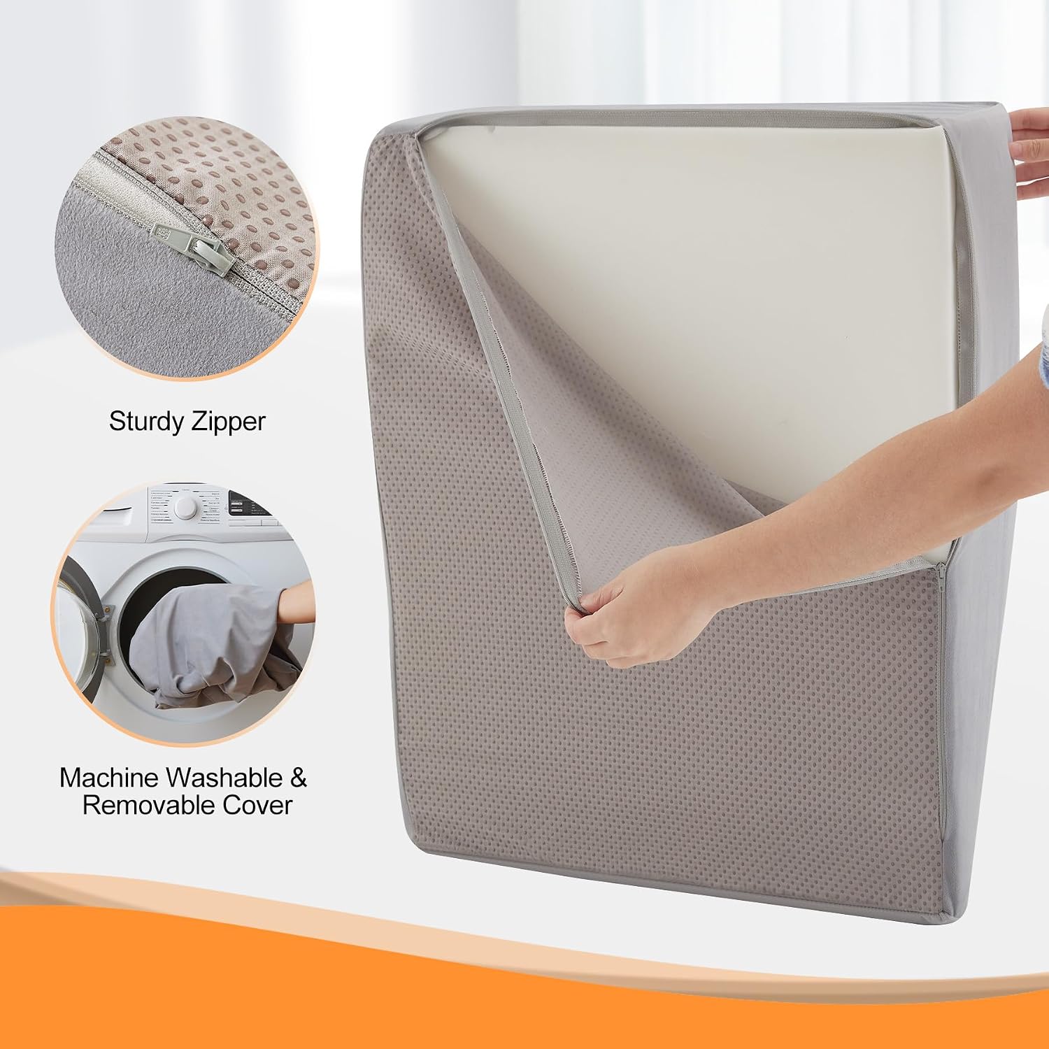 Ruqmuis Leg Elevation Pillow for After Surgery, 6inch Foam Leg Elevating Pillow for Swelling and Blood Circulation, Leg Wedge Pillow for Sl…