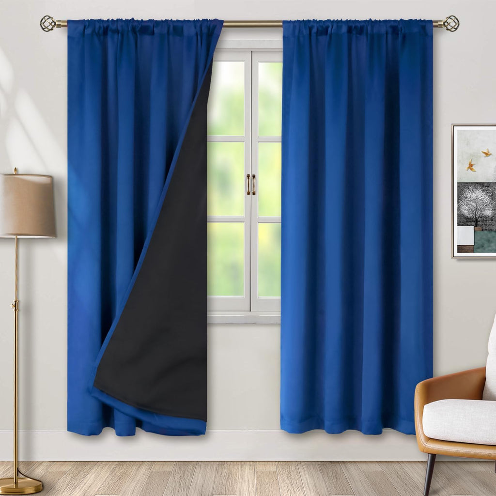 BGment 100% Blackout Curtains for Bedroom 72 Inch Length, Rod Pocket with Thermal Insulated Liner Full Room Darkening Curtains for Living…