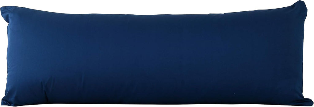 Evolive New 300TC Thread Count 100% Cotton Body Pillow Cover/Case Replacement with Hidden Zipper Closure 21"x54" (Navy)