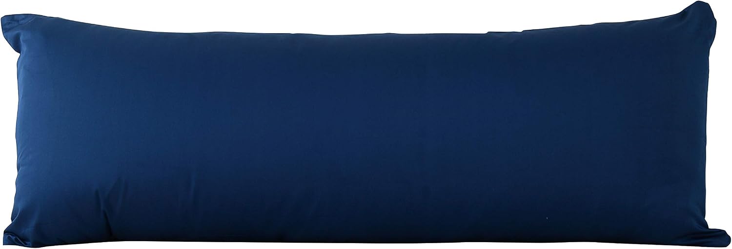 Evolive New 300TC Thread Count 100% Cotton Body Pillow Cover/Case Replacement with Hidden Zipper Closure 21"x54" (Navy)