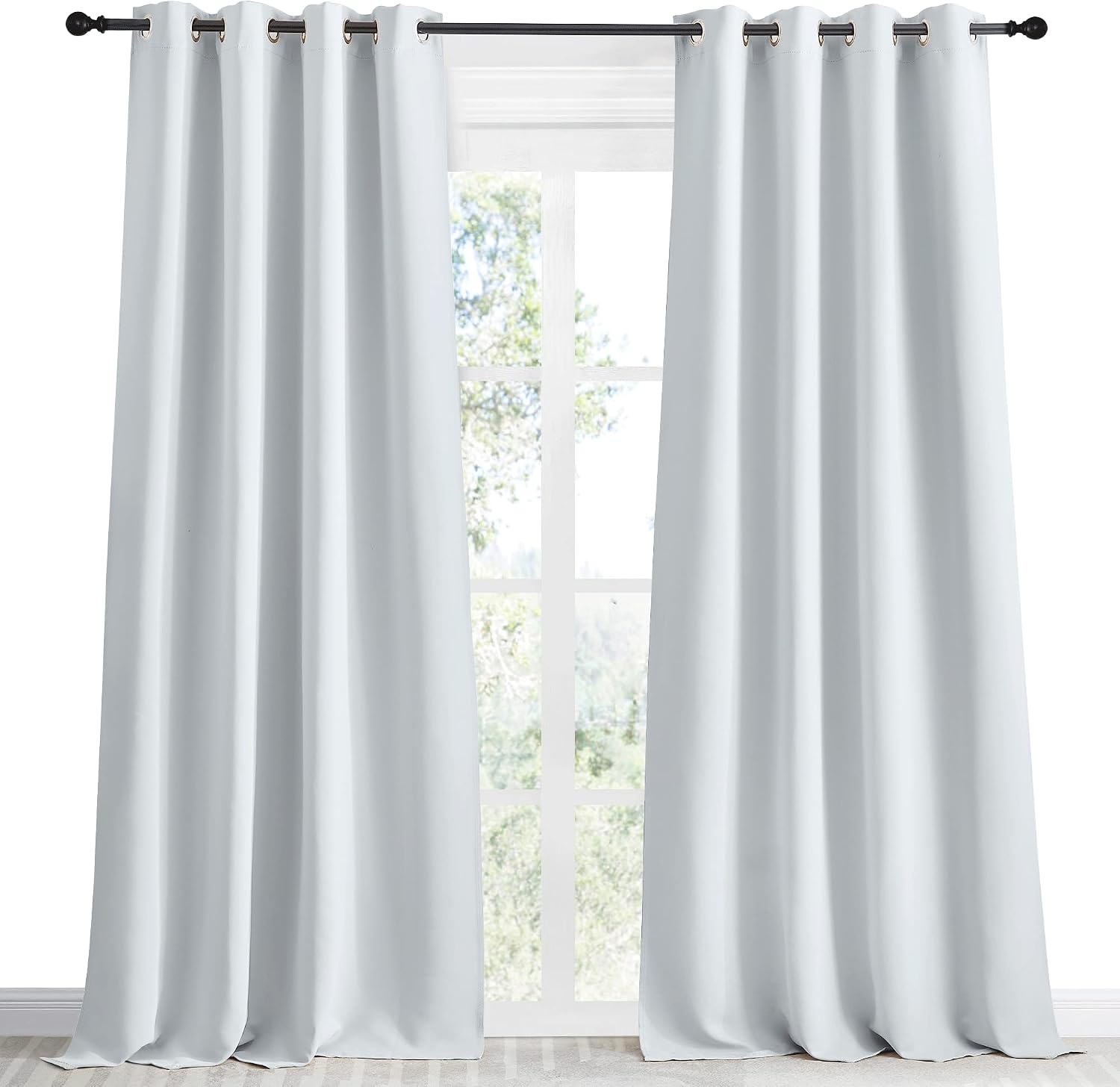 NICETOWN Room Darkening Window Curtain Panel, 55x90 inches, 1 Pack, Cloud Grey Color, Solid Thermal Insulated Blind Privacy Drape for…