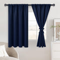Jiuzhen Blackout Curtains for Bedroom - Thermal Insulated Room Darkening Rod Pocket Curtains for Living Room, Set of 2 Panels with Tiebacks…