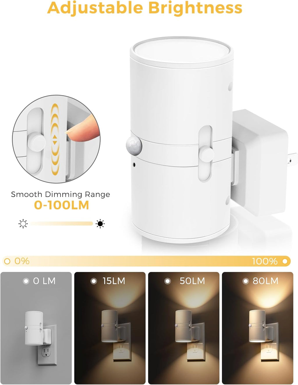 L LOHAS LED Motion Sensor Night Light Plug in, Motion Activated Night Light, 0-100LM Dimmable, Soft White 3000K, Motion Sensor Light…