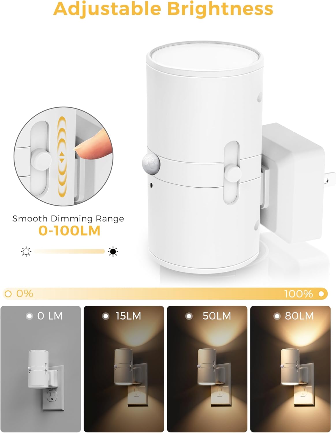 L LOHAS LED Motion Sensor Night Light Plug in, Motion Activated Night Light, 0-100LM Dimmable, Soft White 3000K, Motion Sensor Light…