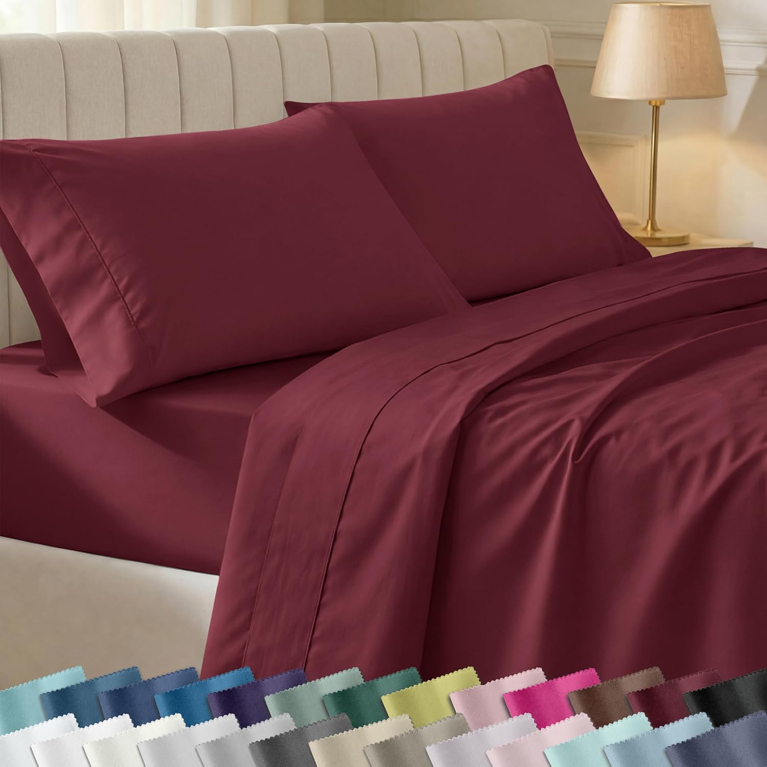 CaliforniaDesignDen California Design Den Soft 100% Cotton Full Size Bed Sheets Set, 400 Thread Count Good Housekeeping Award Winner, Silky…