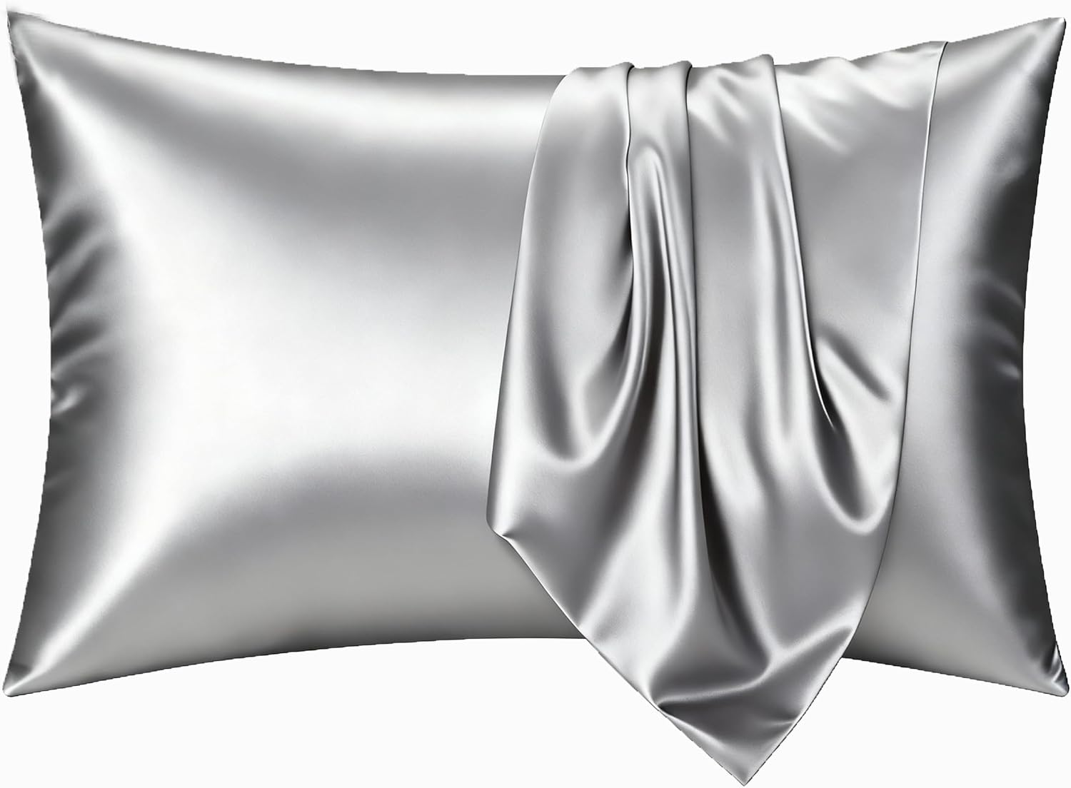 Cozyxworld Satin Silky Pillow Cases 2 Pack King Size, Wrinkle Resistant Cooling Pillowcase, Luxury Luster Minimalist Pillow Covers, Silver…
