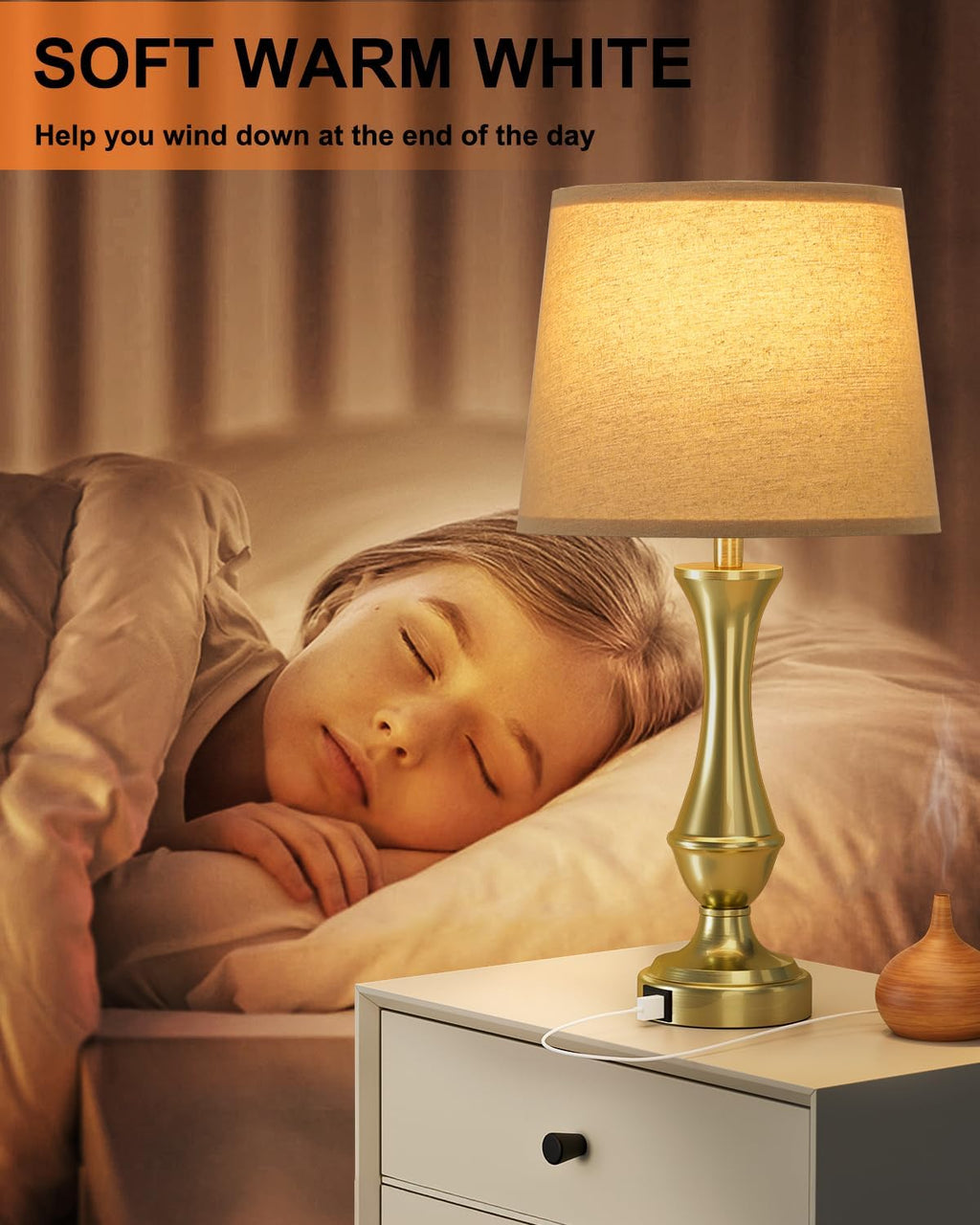 Seealle Upgraded Touch Lamps for Night Stands Set of 2 - Bedside Lamps with USB C+A, 3 Way Dimmable for Bedroom Living Room End Tables…