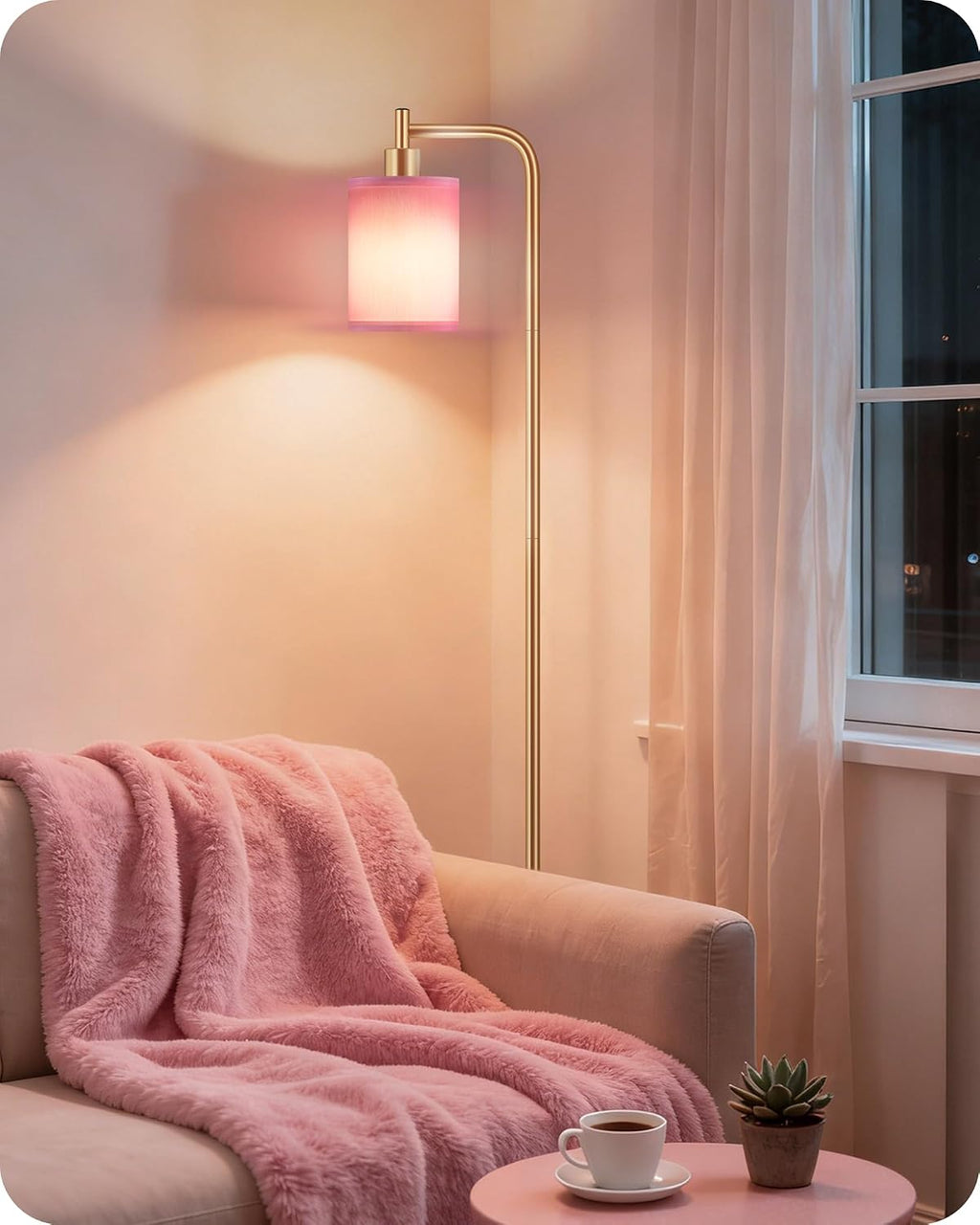 Dimmable Floor Lamp for Living Room with Remote and Foot Switch, Modern Standing, Corner Lamp,10W Bulb 3 Color Temperatures, for Bedroom…