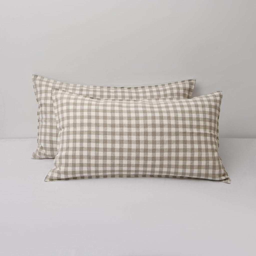 Chuffed 100% French Linen Pillow Cases King Size Set of 2, Stone Washed Flax Pillow Covers with Zipper Closure - Breathable & Cooling for H…