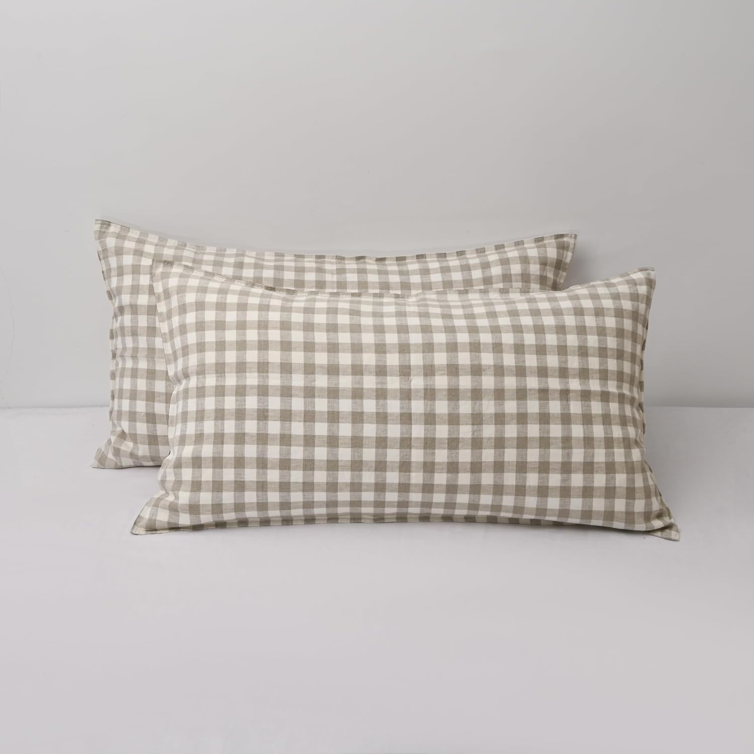 Chuffed 100% French Linen Pillow Cases King Size Set of 2, Stone Washed Flax Pillow Covers with Zipper Closure - Breathable & Cooling for H…