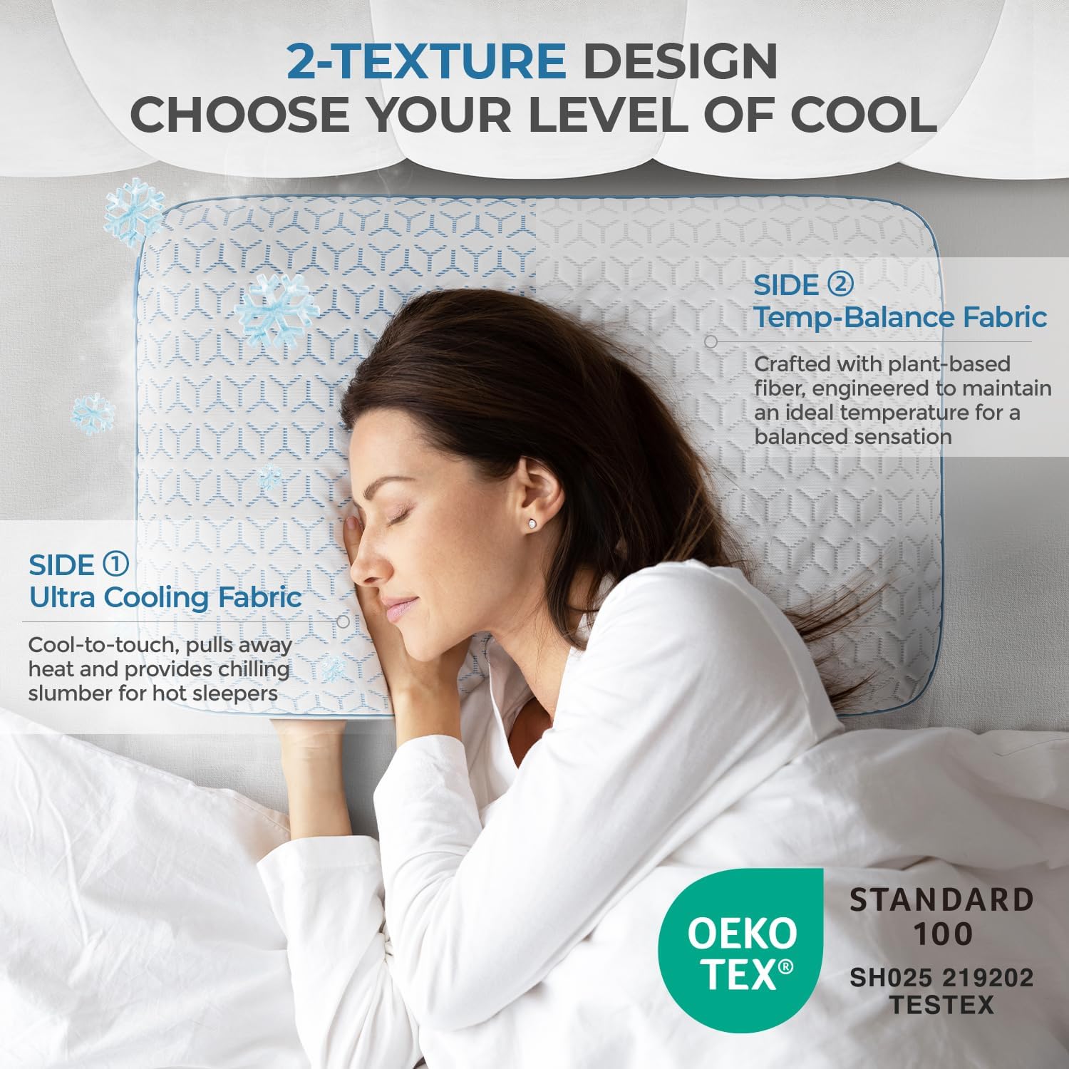 Sweetnight Cooling Pillows Queen Size Set of 2, Shredded Memory Foam Pillows 2 Pack for Hot Sleepers, Cold Bed Pillows for Sleeping…