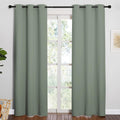 NICETOWN 84 inches Blackout Curtains for Office and Theater, Thermal Insulated Solid Grommet Drapes for Living Room (Greyish Green, 1…