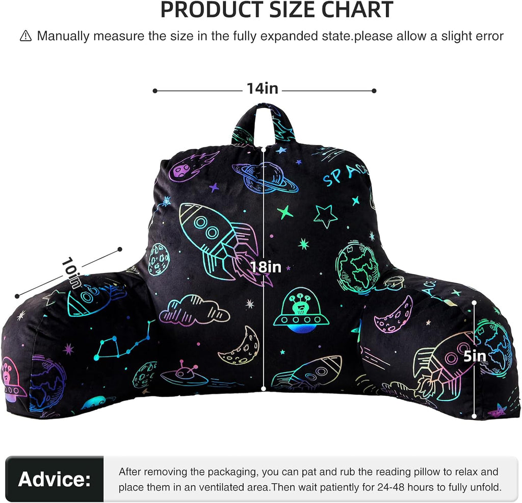 Aimuan Rockets Reading Pillow Merry Bed Rest Wedge Backrest Pillow with Arms Back Support for Sitting Up in Bed Cushion Incline Rest…