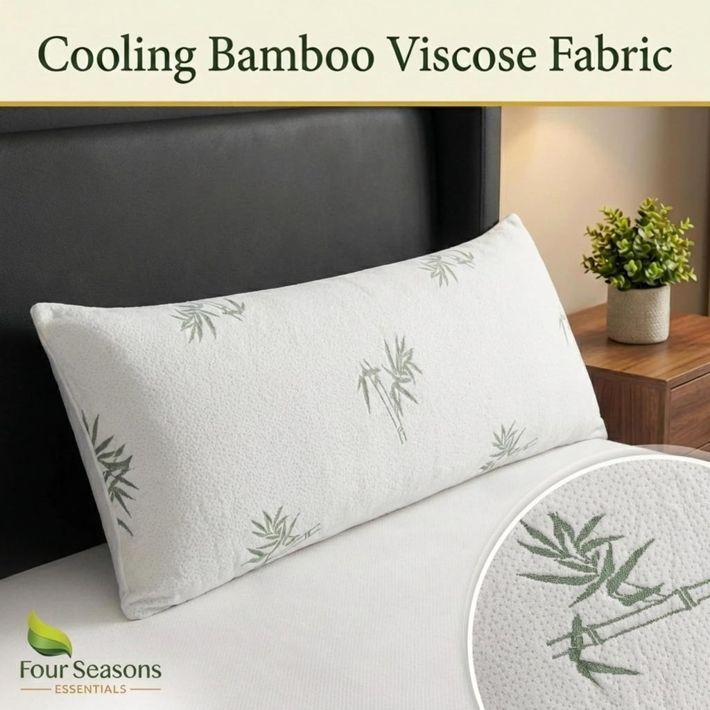 Four Seasons Essentials Body Size Waterproof Pillow Protector (Set of 1) - Natural Viscose derived from Bamboo Pillow Covers…