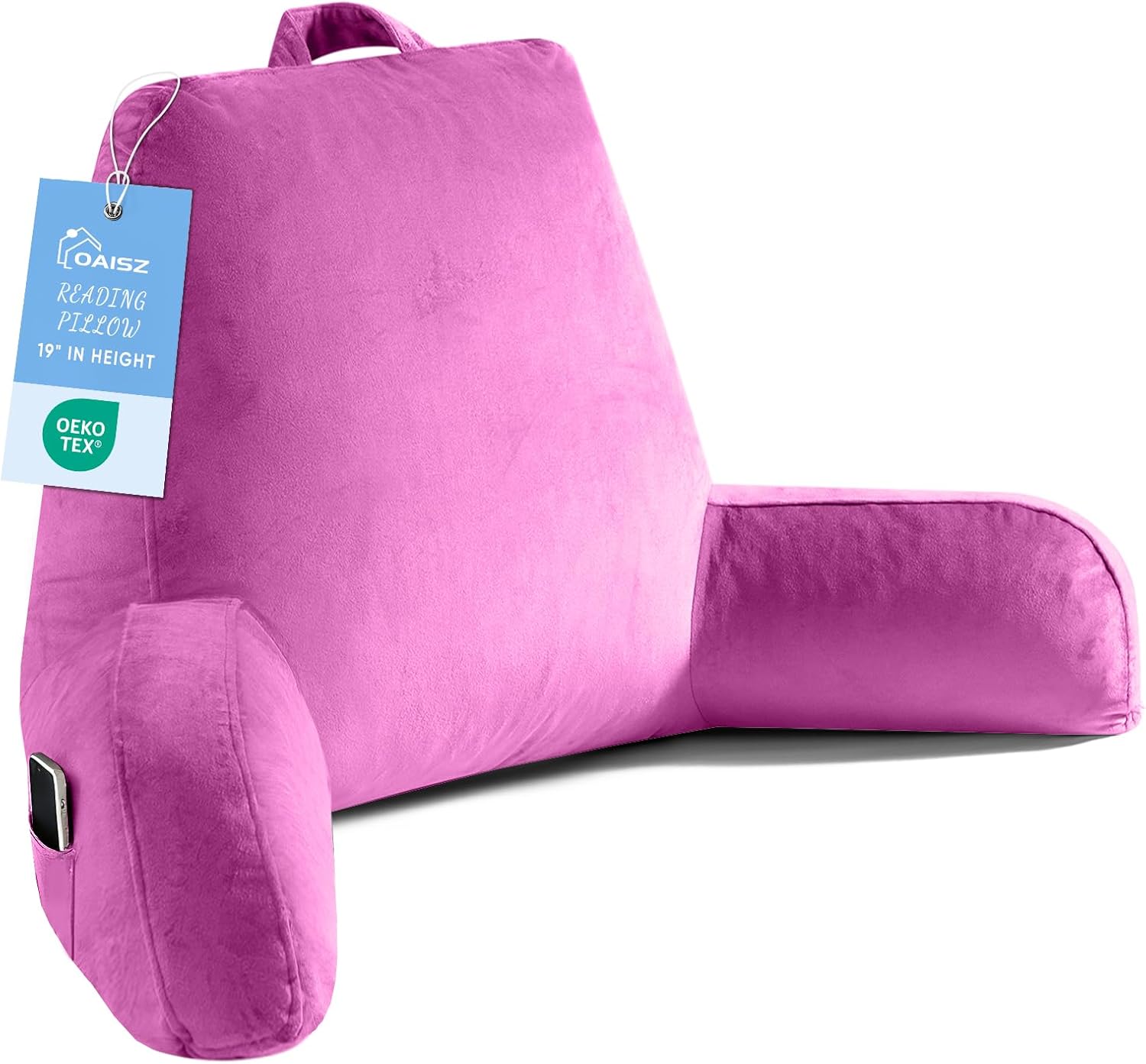 OAISZ Reading Pillow for Sitting in Bed Adult, X-Large Reading Pillow with Shredded Memory Foam, Back Pillow for Sitting Up with Extend…