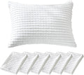 Warmdern White Pillow Covers King Pillow Cases Soft Microfiber Pillow Cases Set of 6 Boho Textured Pillowcase with Envelope Closure(White,…