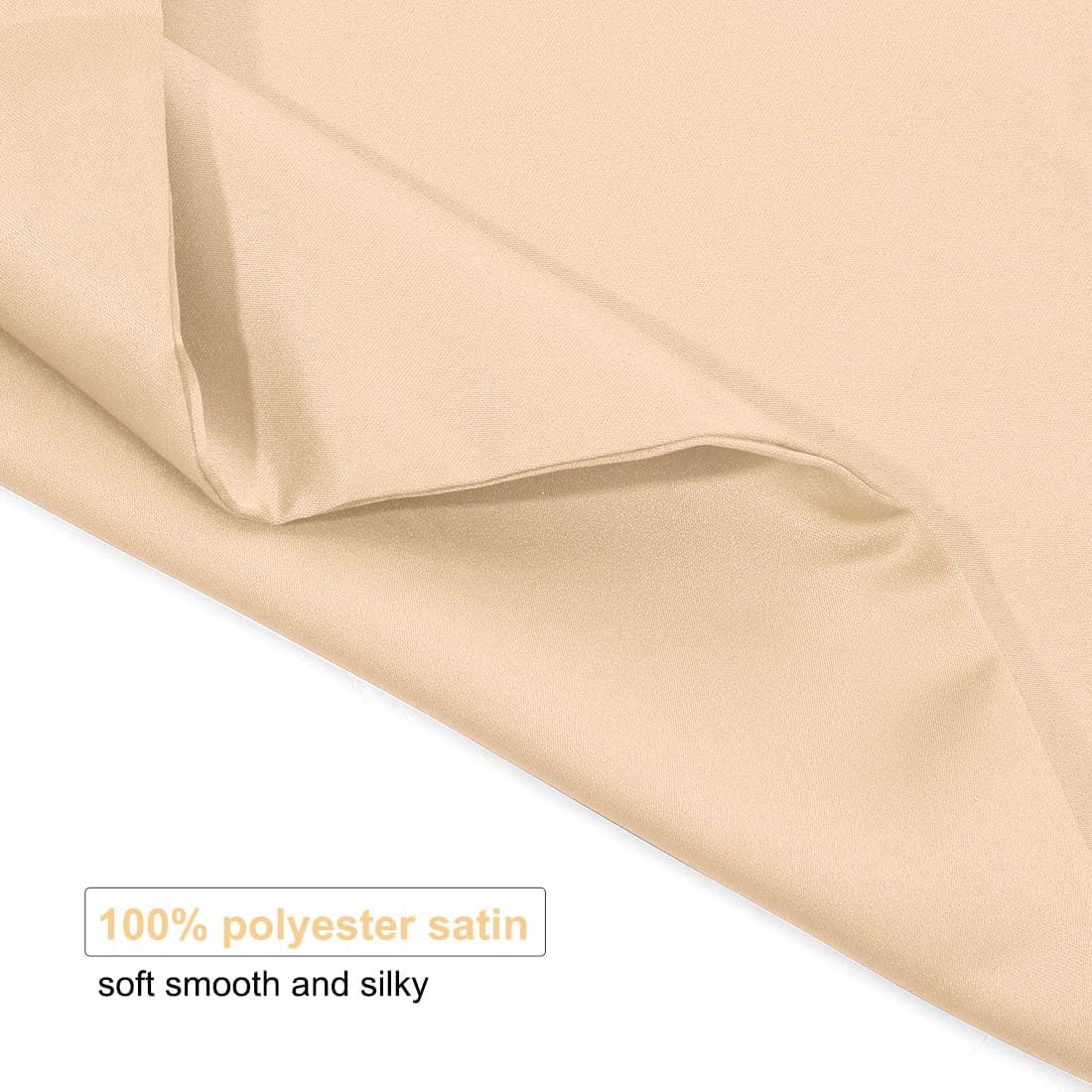 uxcell Queen Satin Pillowcase with Zipper, Super Soft and Luxury, Silky Pillow Cases Covers Set of 2, 21"x31", Champagne