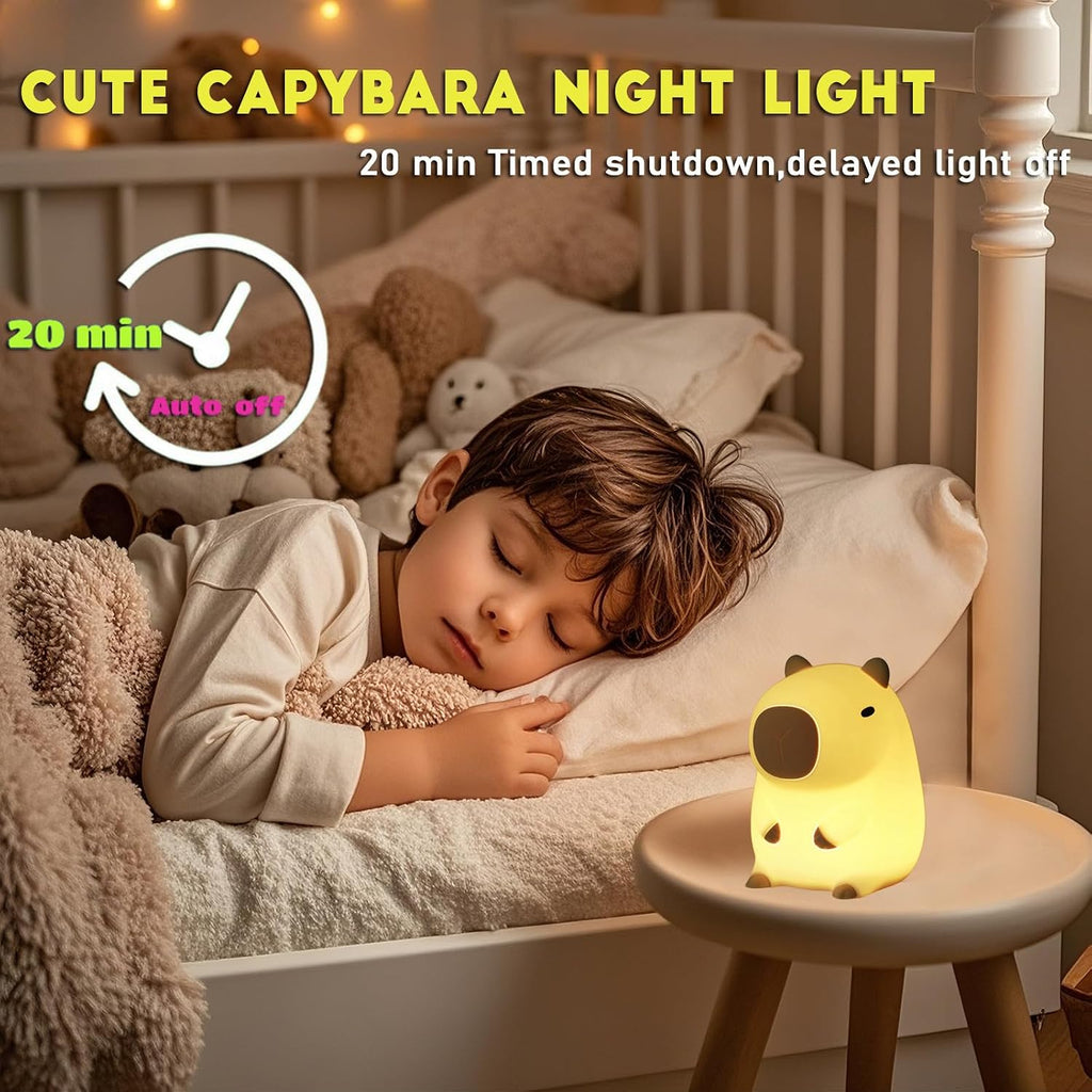 Cute Capybara Night Light, LED Squishy Animal Night Lamp, Soft Silicone Novelty Nightlight, Kids Funny Capybara Lamp Gifts,2 Level Dimmable…