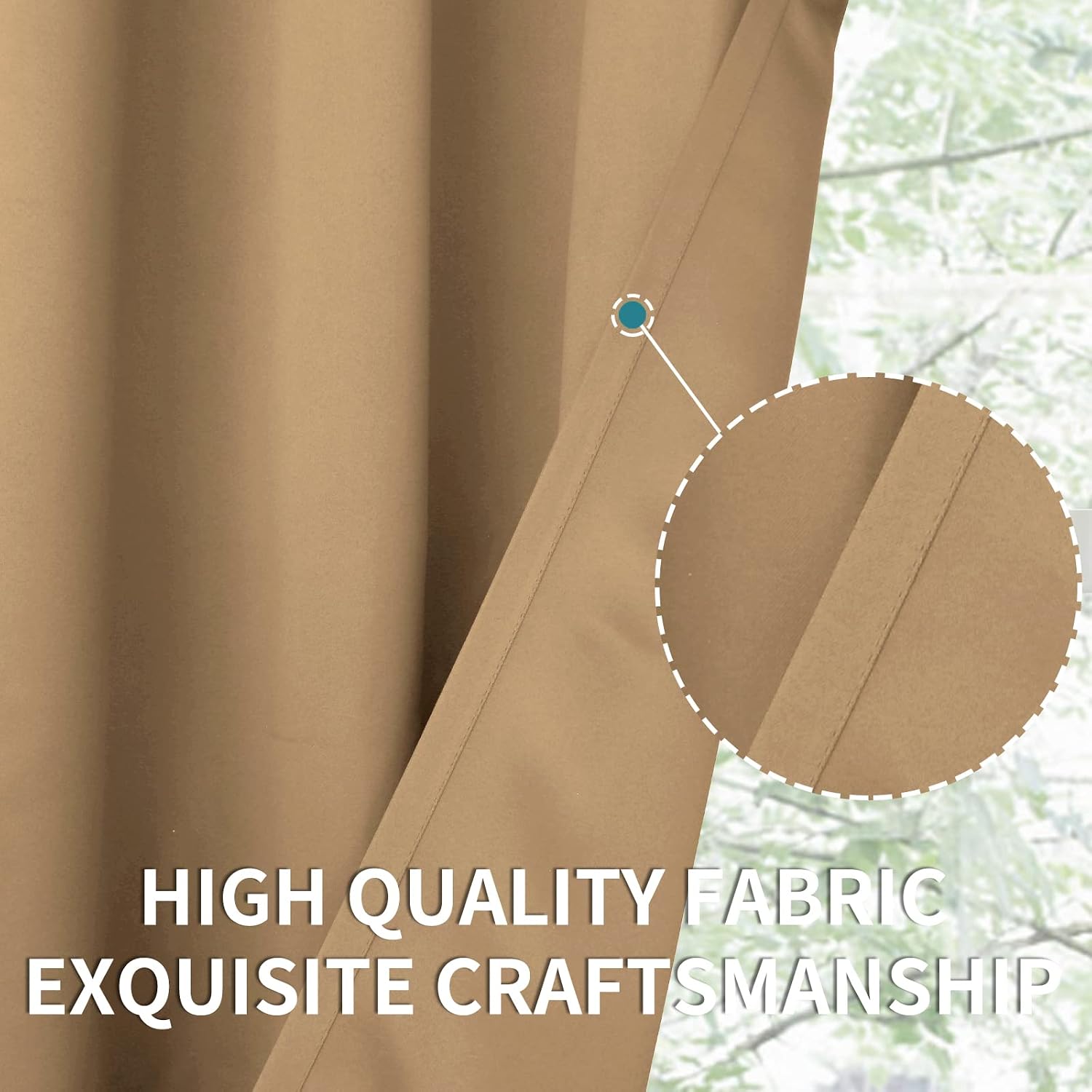 BGment Blackout Curtains for Living Room - Grommet Thermal Insulated Room Darkening Curtains for Bedroom, 2 Panels of 52 x 84 Inch, Khaki 8…