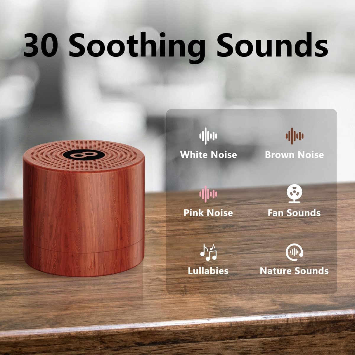 Hushingwhitenoisemachine Portable White Noise Machine Mini Sound Machine with 30 Soothing Sounds Rechargeable for Adults Newborn Kids Sleep…