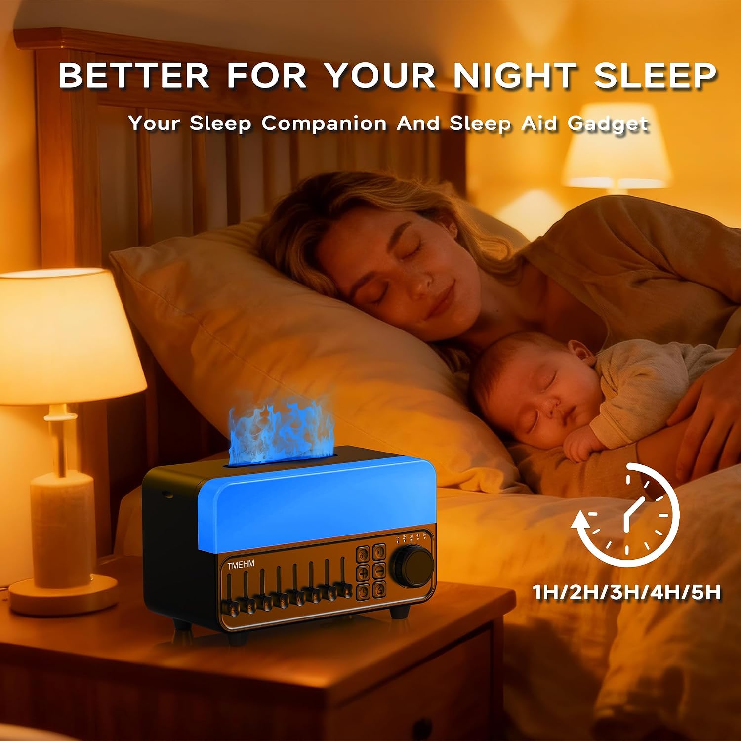 TMEHM 4-in-1 Sleep Sound Machine with White Noise & 8 Nature Sounds, Bluetooth Speaker, Night Light & Aroma Diffuser with Timer for Baby…