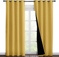 Nicetown Bright Yellow Full Shade Curtain Panels, Pair of Energy Smart & Noise Blocking Out Blackout Drapes for Dining Room Window, Thermal…