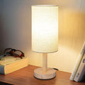 LALISU Small Table Lamp for Bedroom, Nightstand Lamp Linen Lampshade Bedroom Wood Base Small Bedside Lamp for Night Stands, Desk Lamps…