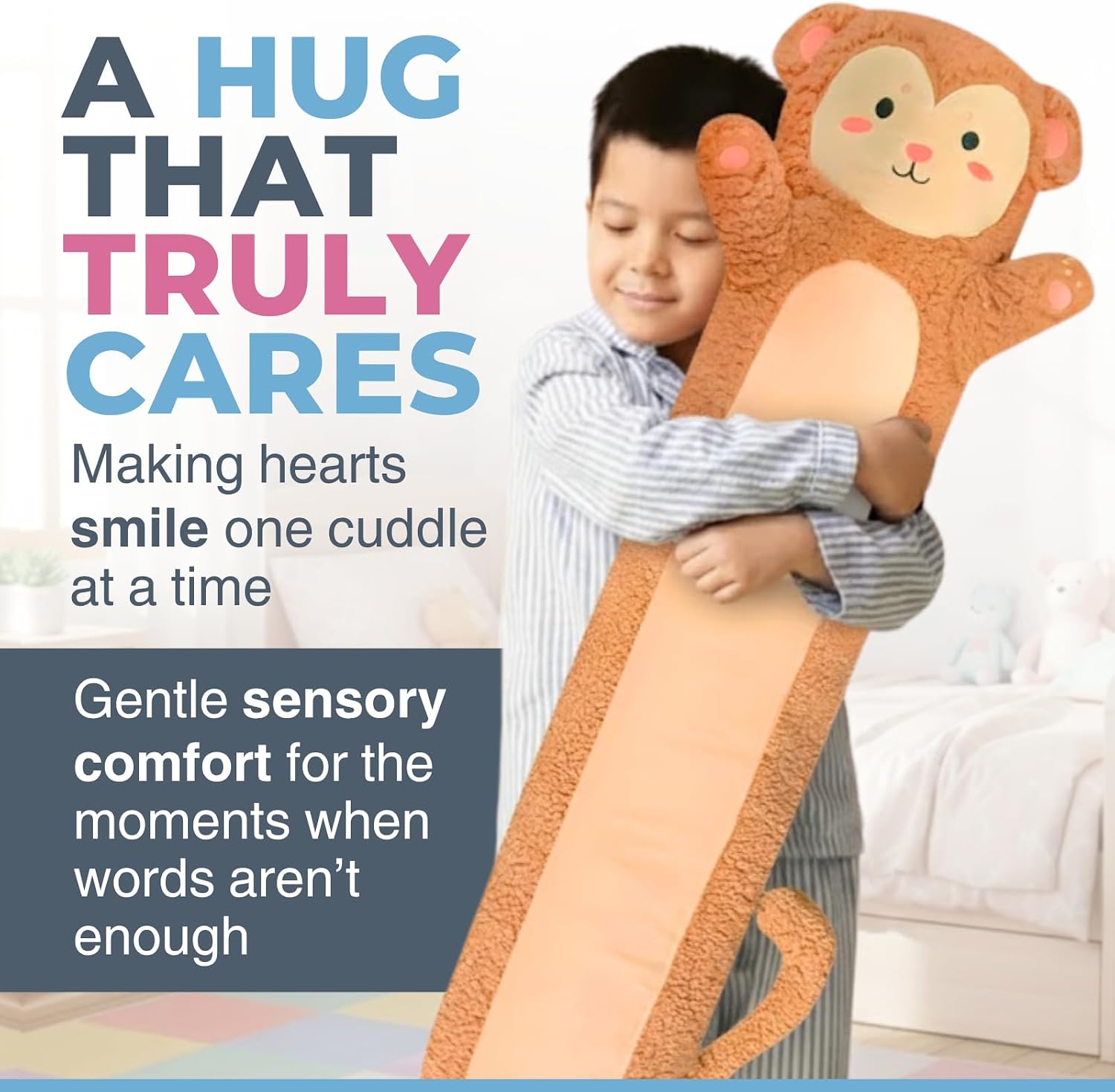 CuddlePaws Cuddle Paws Monkey Plush Body Pillow for Kids | Long Stuffed Animal Cuddle Pillow | Soft Hugging Toy | Plushie Gift for Girls &…