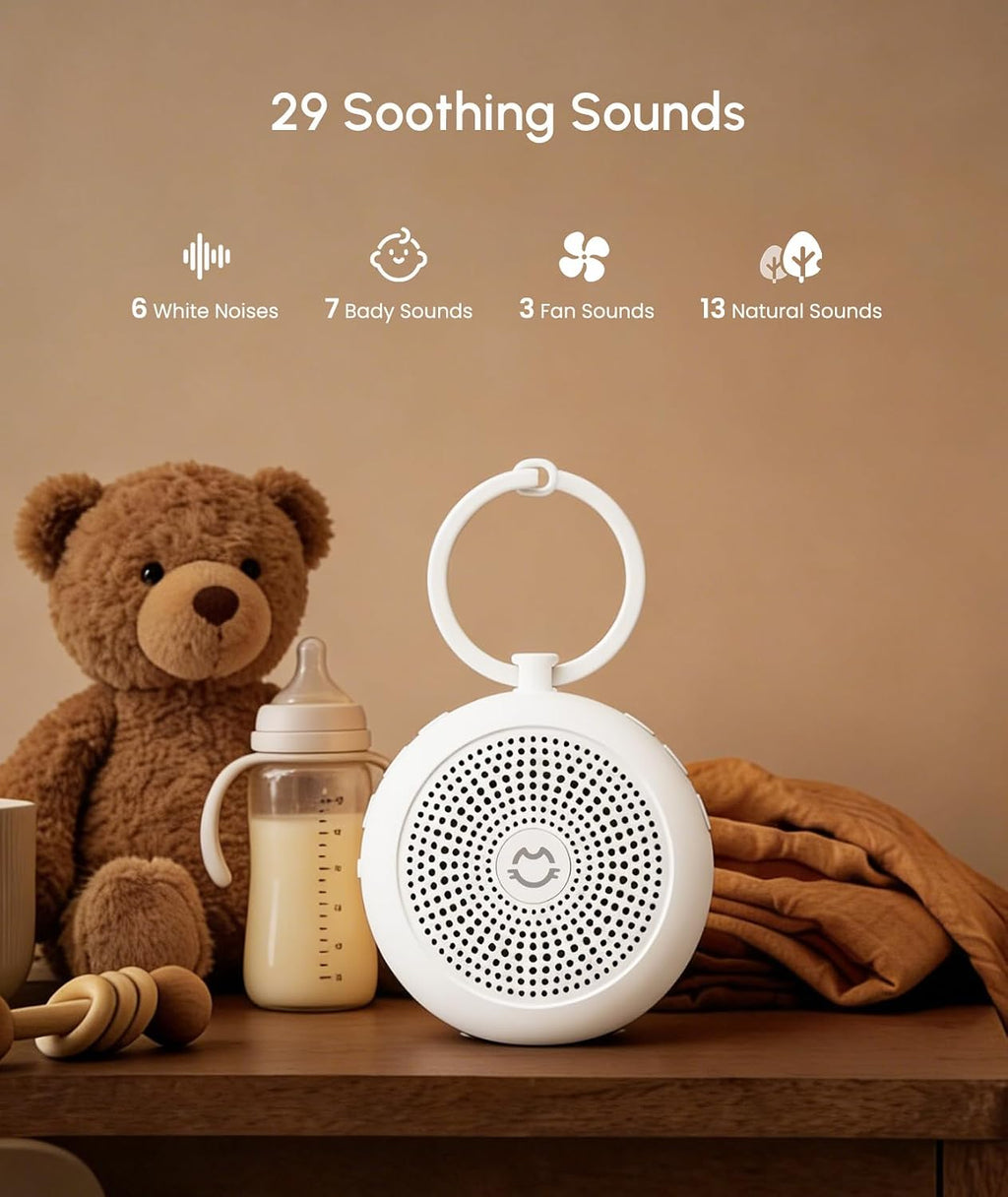 Tcnoll Portable White Noise Machine for Sleeping, 29 Soothing Non-looping Sounds for Adults & Kids, 50h Babies Sleeping Sounds Machine, Tim…