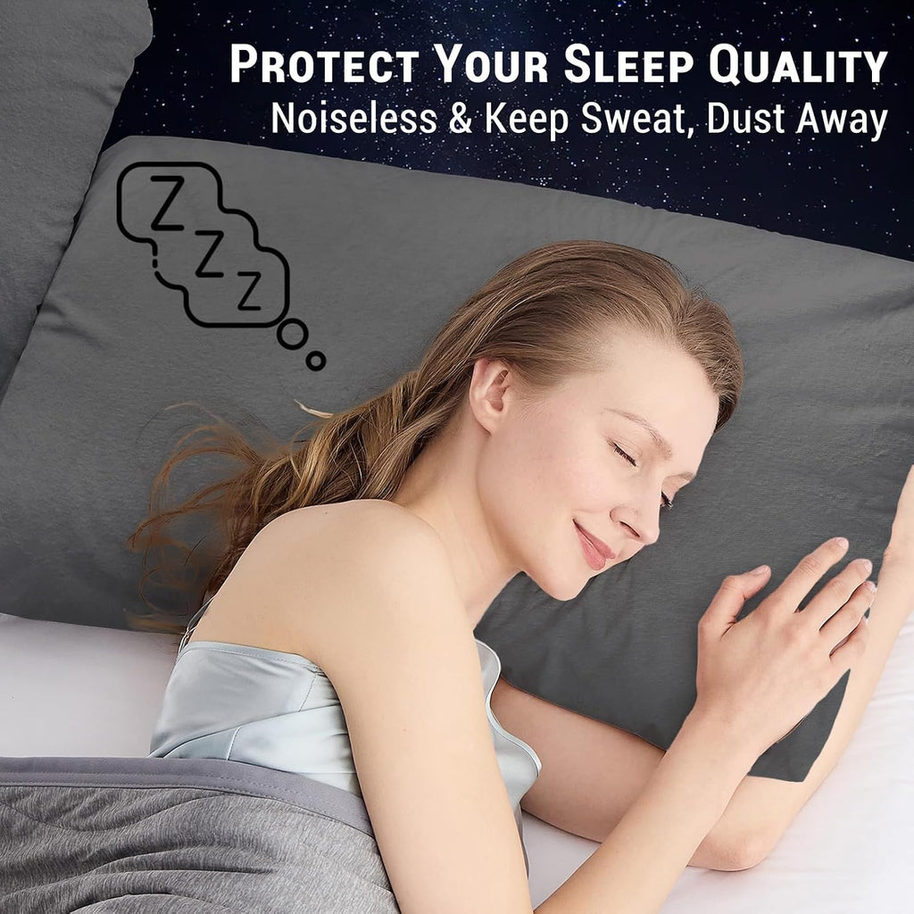 Gogreen Bamboo Rayon Waterproof Pillow Protector, Breathable Pillow Cover, Warm Pillow Case Protector with Zipper, Soft Terry Pillow Case C…