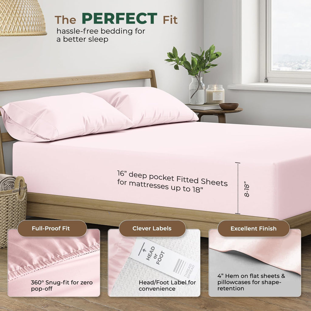 THREAD SPREAD 100% Organic Cotton Sheets Twin Size - 3 PC Organic Cotton Twin Size Percale Weave Sheet Set, Soft, Cooling, Crisp &…