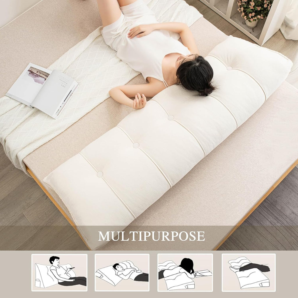 Foreate Headboard Pillow King, Chenille Triangular Wedge Pillow Headboard King Size, Reading Setting Backrest Daybed Pillows for Bed Sofa…