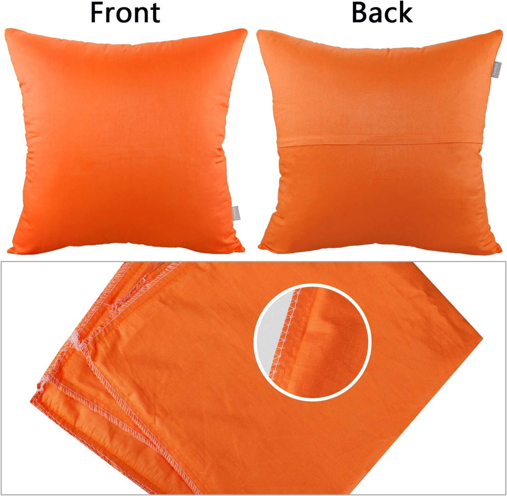 Thmyo 4-Pack 100% Cotton Comfortable Solid Decorative Throw Pillow Cases Square Cushion Cover Pillowcases Sublimation Blank Pillow Cover Ha…