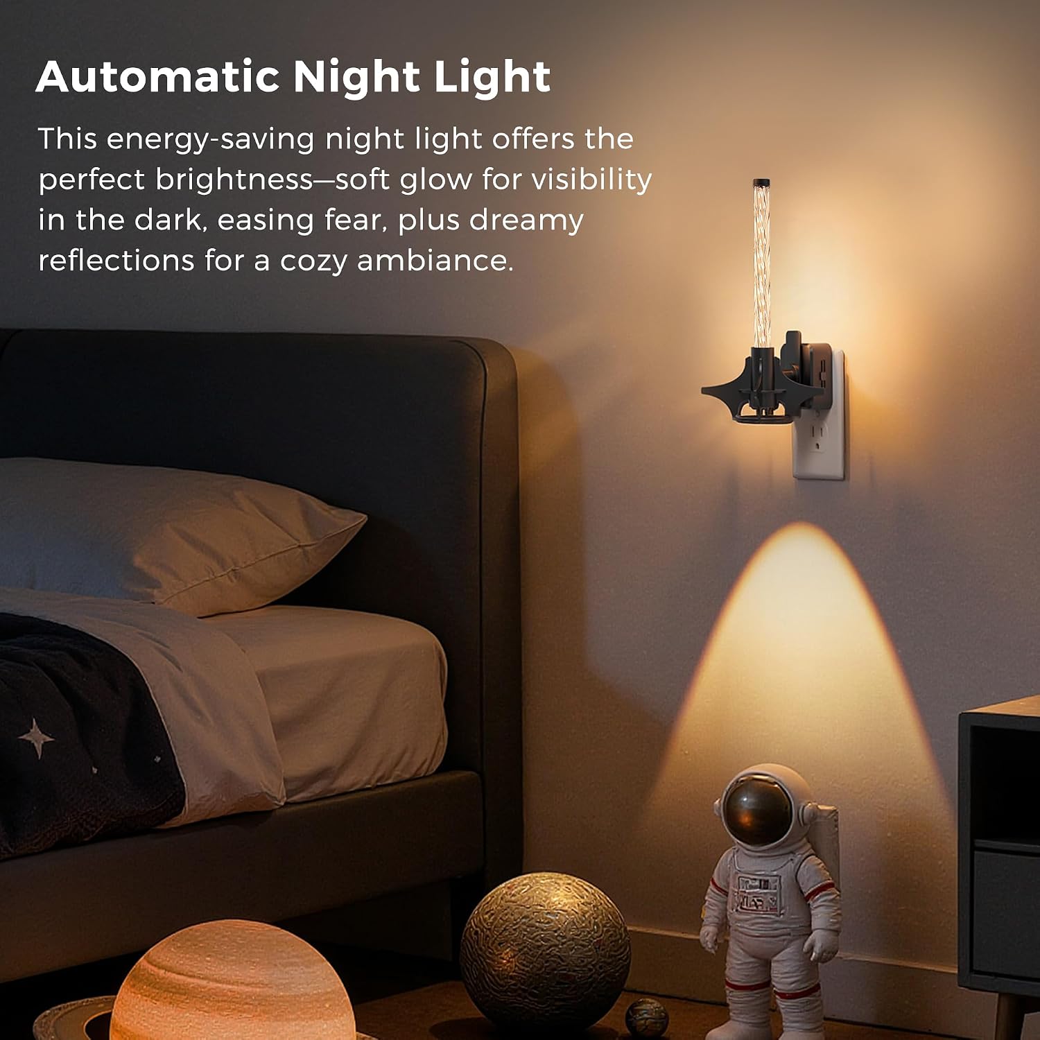 L LOHAS LED Night Lights Plug into Wall, Dusk to Dawn Sensor Nightlight, 0-100LM Brightness Adjustable, 3000K Soft White, Rocket Night…