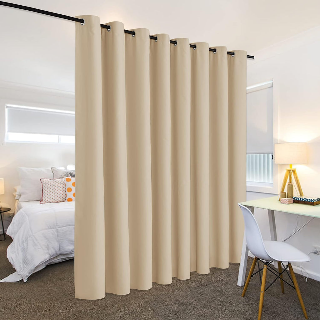 Rybhome RYB HOME Decor Freestanding Office Partition Wall Divider Curtain, Grommet Top Contemporary Blackout Curtain Panel for Home Theatre…