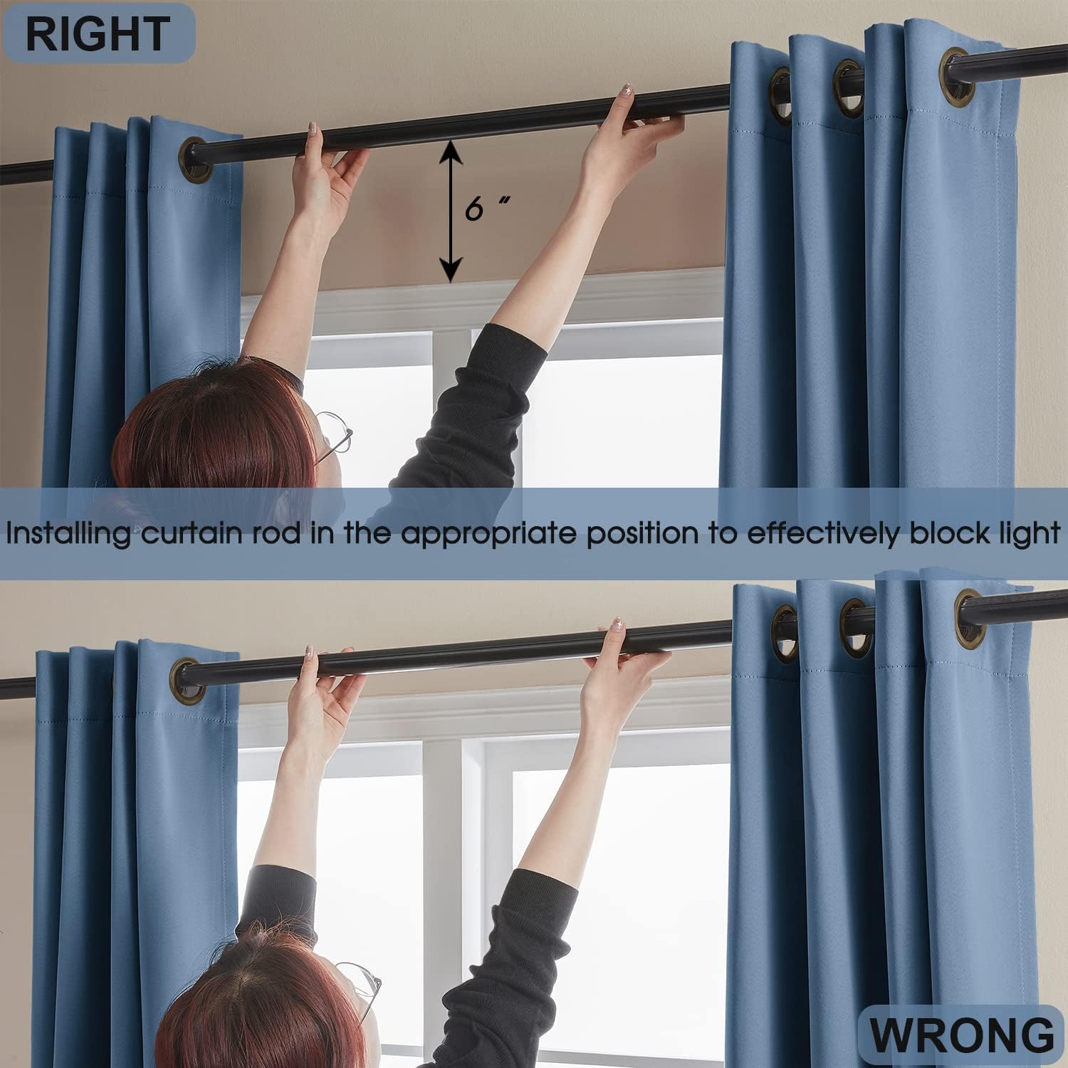 Rutterllow 100% Blackout Curtains, Full Shade Long Complete Drapes for Living Room, Thermal Insulated Bedroom Window Treatment Drapes (2 Pa…