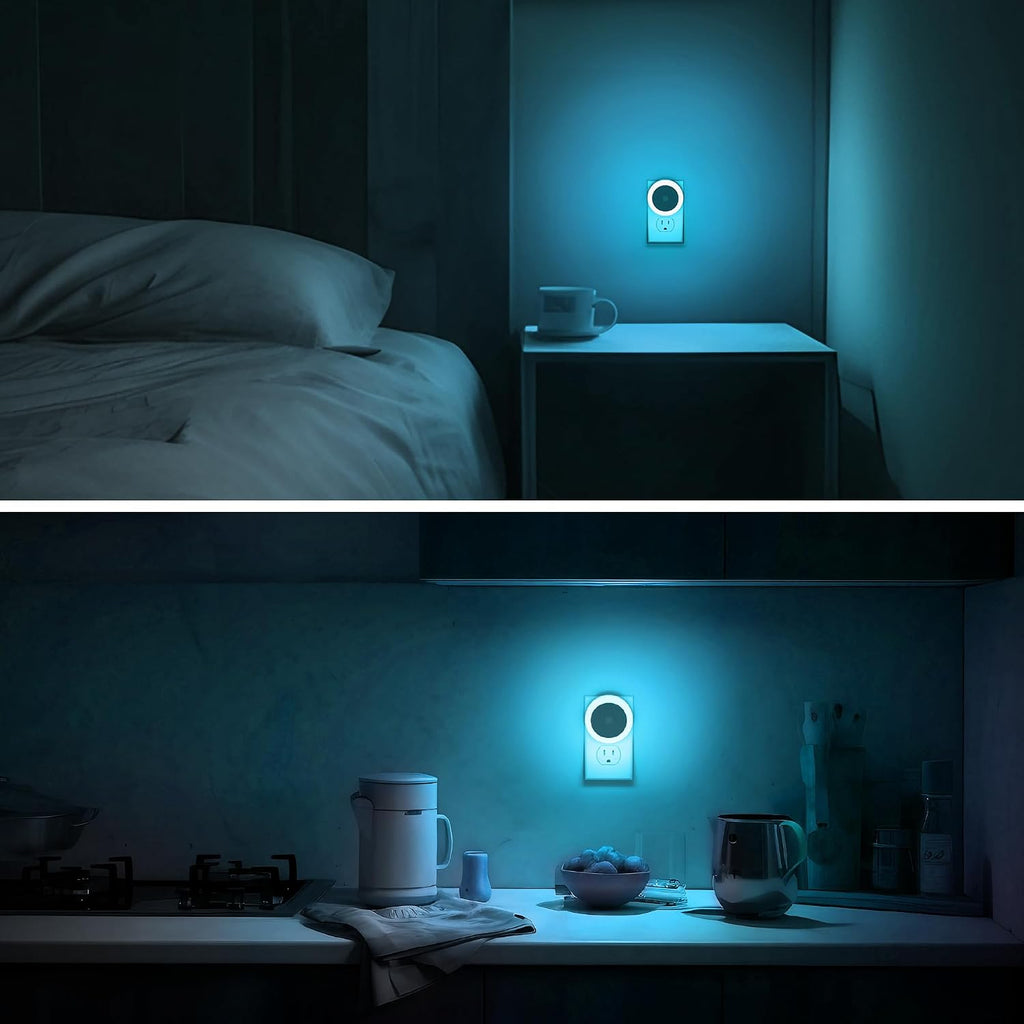 Briignite Azure Blue Night Light, Night Lights Plug into Wall [2Pack], Nightlight with Light Sensors, LED Night Light for Kids Room…