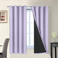 Yakamok 2 Thick Layers Completely Blackout Window Treatment Thermal Insulated Drapes for Girl's Bedroom(52Wx63L, Lilac, 2 Panels) 1.6 inch…