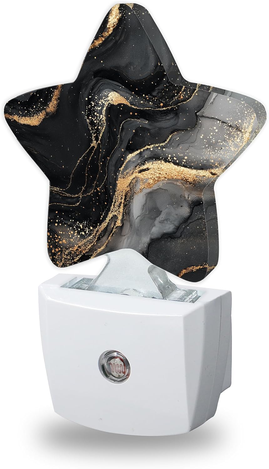 Black Gold Marble Night Lights Plug Into Wall Decorative, Abstract Marble Nightlight with Dusk Sensor for Bathroom, Kitchen, Entryway, Room…