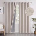 YoungsTex Beige Linen Blackout Curtains 84 Inch Length for Living Room, Thermal Insulated Winter Drapes with Grommet Room Darkening Thick P…