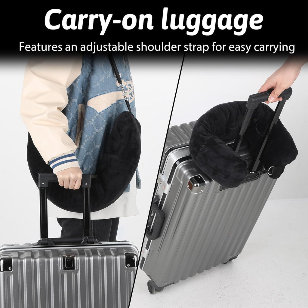 Stuffable Neck Pillow for Travel Adjustable Stuffable Neck Pillow for Airplanes Pillows Stuffed with Clothes Storage No Filler Storage…