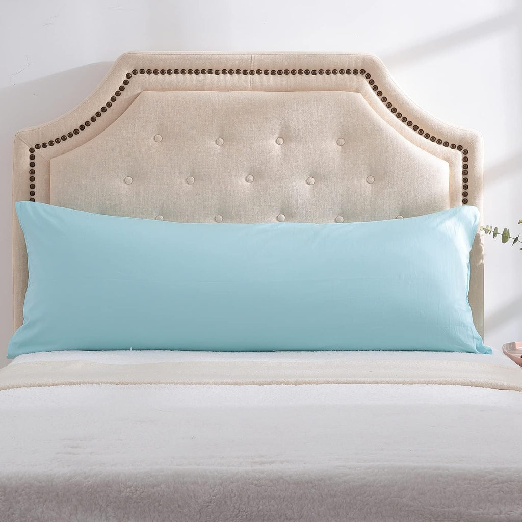Evolive 300 Thread Count 100% Cotton Body Pillow Cover, 21" x 54", Soft Breathable Replacement Pillow Case with Hidden Zipper Closure (Ligh…