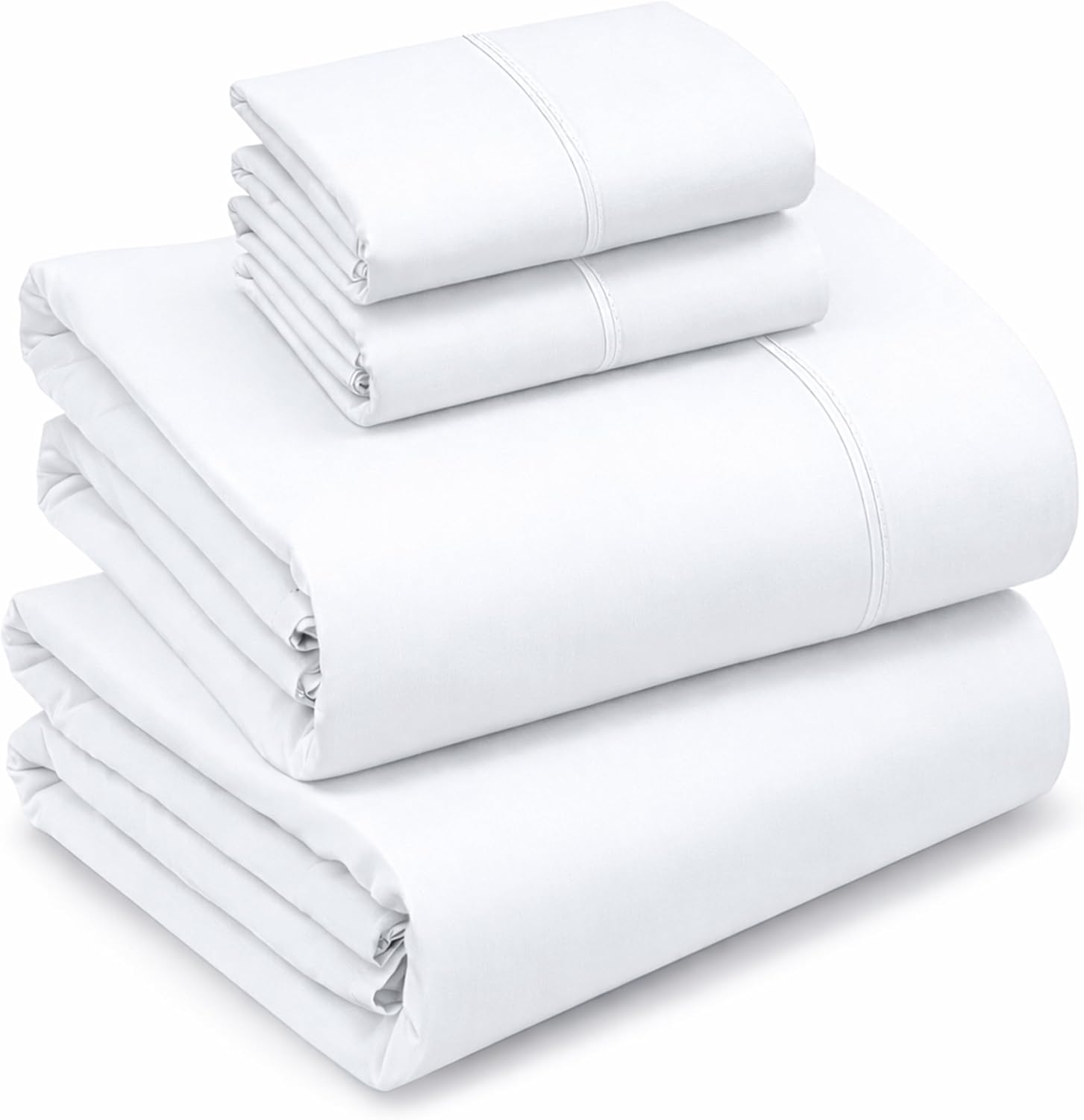 Ruvanti 100% Cotton Percale Sheets King Size – Crisp Cooling Bed Sheets for Hot Sleepers, Deep Pocket 16”, Soft Breathable & Durable Hotel-…