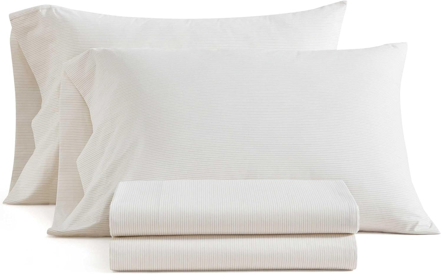 MarthaStewart Martha Stewart - Queen Size Sheets Set, Crisp & Tailored Cooling Sheets w/a Naturally Smooth Cotton Percale Lightweight Feel…