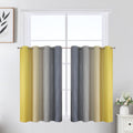 Estelartextiler Estelar Textiler Grey and Yellow Ombre Short Blackout Curtains 36 Inch Long, Thermal Insulated Grommet Small Half Window Dr…