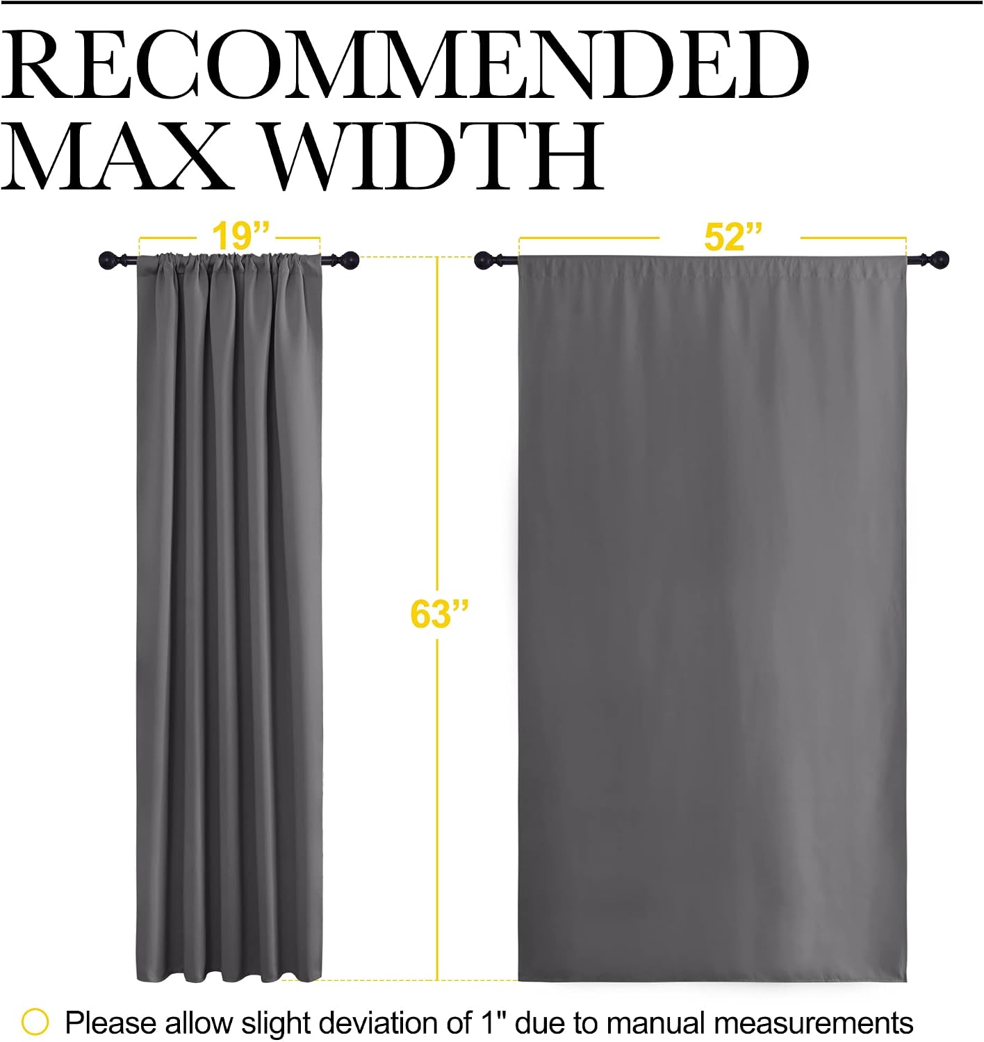 NICETOWN Blackout Curtain Panels for Window - Energy Efficient & Noise Reducing Thermal Insulated Rod Pocket Blackout Drapes/Draperies…