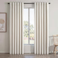 Topfinel Ivory Birch 100% Blackout Curtains 96 Inches Long for Bedroom Heavy Thermal Rustic Country Curtains for Living Room Track System W…