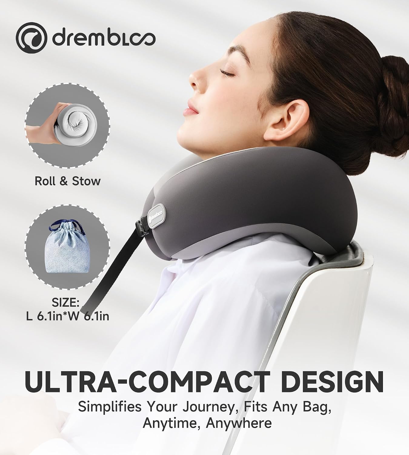 Neck Pillow Airplane for Sleeping, CertiPUR-US® BASF Memory Foam Cooling Travel Pillows for Airplanes, Adjustable Flight Sleep Pillow…