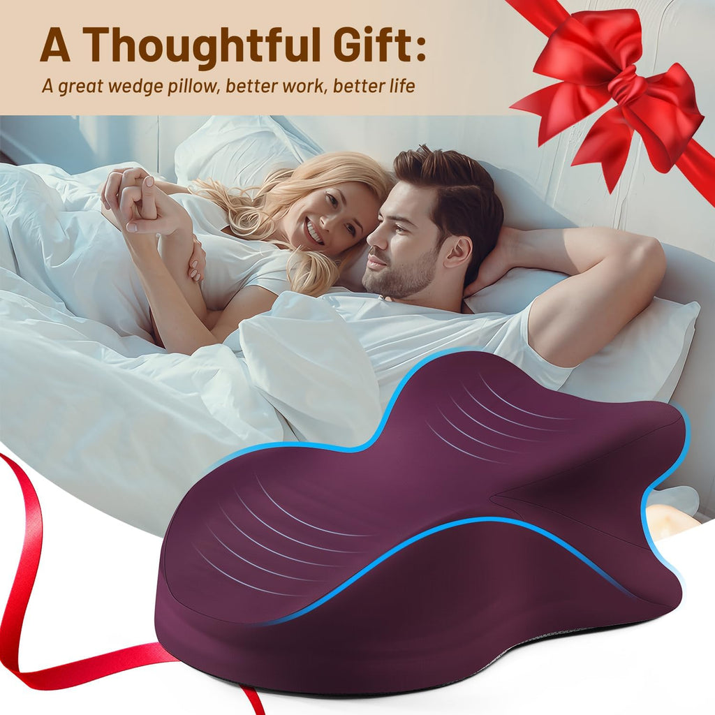 YRuiSofut Memory Foam Ergonomic Wedge Pillow, Reading Pillow for Bed, Headboard Pillow Support for Back Pain, Acid Reflux & Sitting…