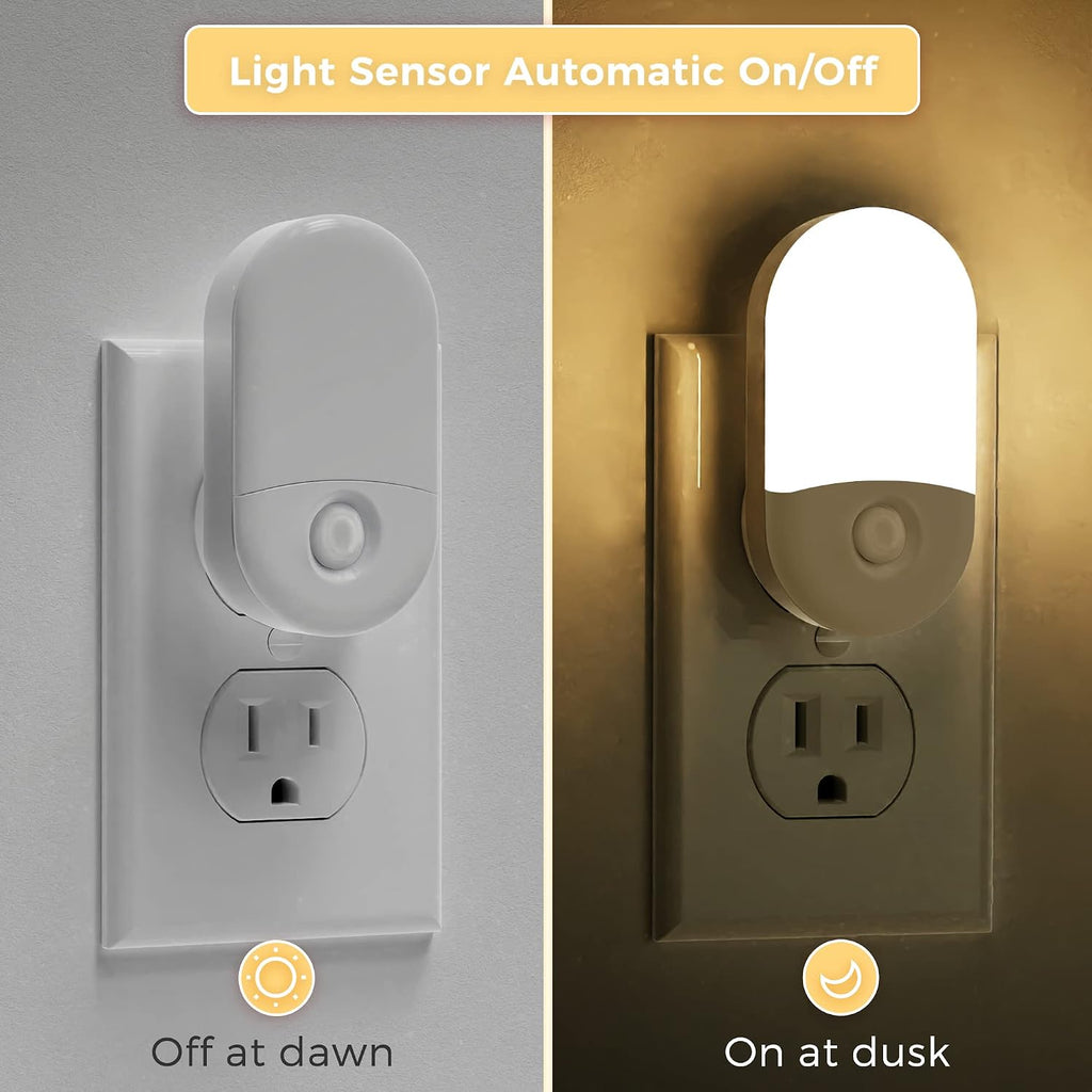 L LOHAS LED Night Lights Plug into Wall, [4 Pack] LED Night Light with Light Sensors, 30/60LM Nightlights for Kids Room, Soft White…